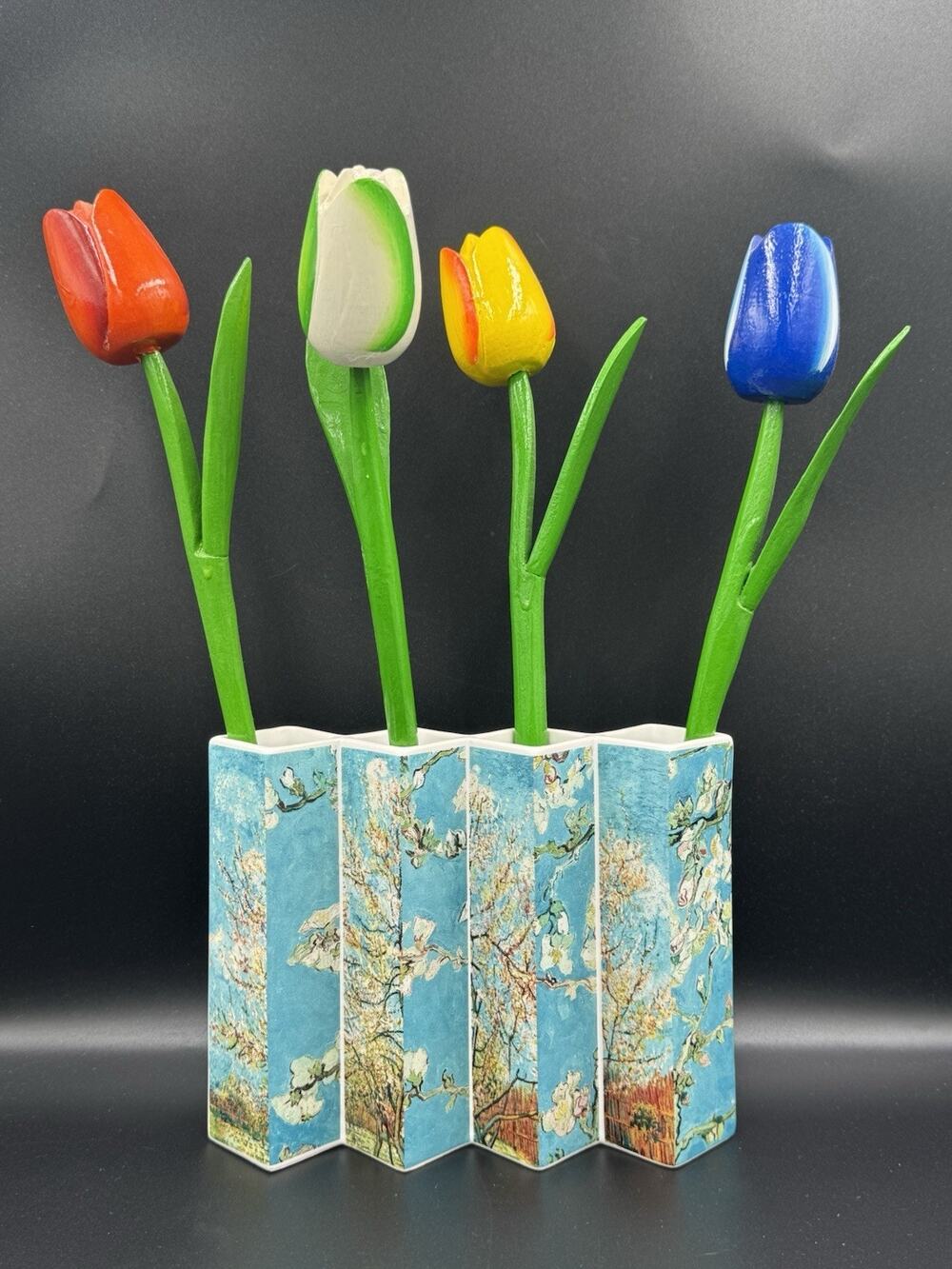 Van Gogh x Royal Goedewaagen Paul Baars Four Tulips Vase Almond Blossom